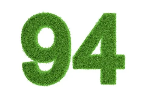Number 94 with a green grass texture Stock Illustration