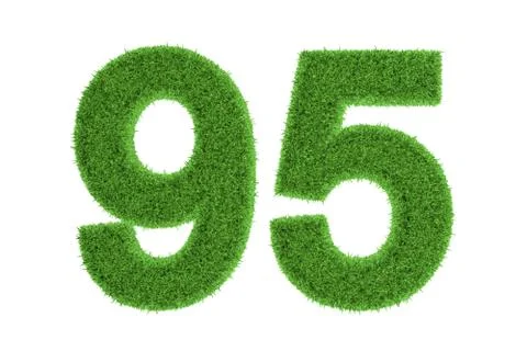 Number 95 with a green grass texture Stock Illustration