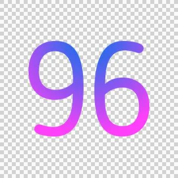 Number 96 gradient blue pink 3d sign symbol on transparent background 库存插图