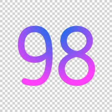 Number 98 gradient blue pink 3d sign symbol on transparent background Stock Illustration