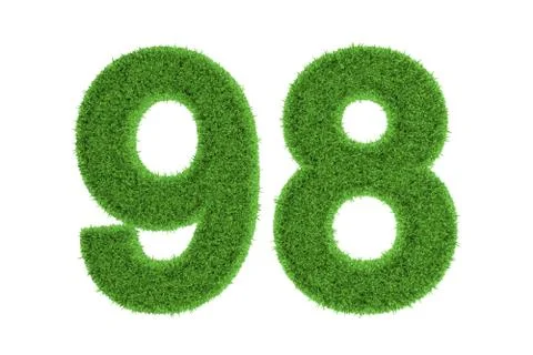 Number 98 with a green grass texture Stock Illustration