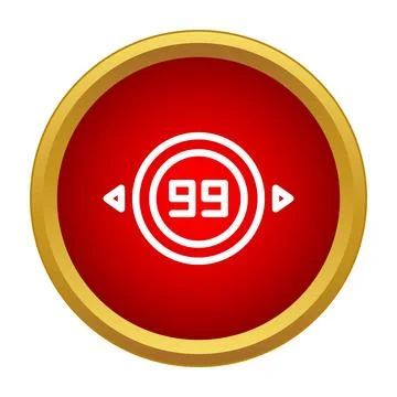 Number 99 countdown timer icon with navigation arrows 库存插图