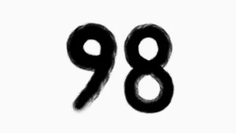 Number 99 Hand Drawn Animation With Brush Stroke Stock Footage 301108913