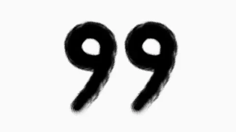 Number 99 Hand Drawn Animation With Brush Stroke Stock Footage 301108932