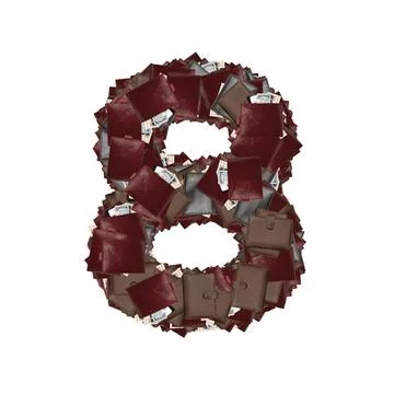 Number and character with wallets inside dollars. Stock Illustration