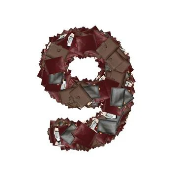 Number and character with wallets inside dollars. Stock Illustration
