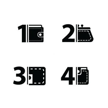 Number and Wallet set Stock Illustration