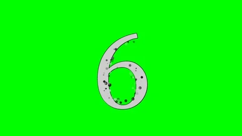 Number Animated with Six Isolated Green Screen Stock Video Video stock 336892782