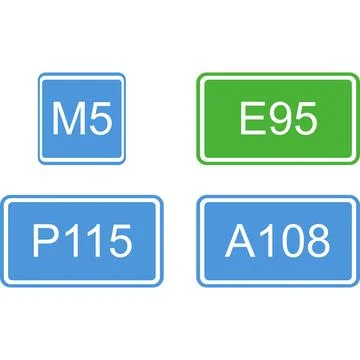 The number assigned to the road. Vector image. Stock Illustration