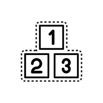 Number Blocks Icon 스톡 일러스트