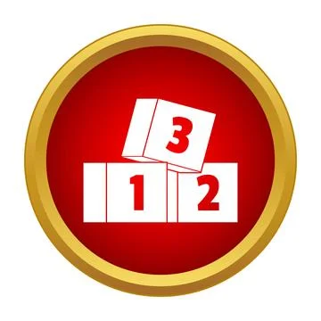 Number blocks icon representing counting and learning Stock Illustration