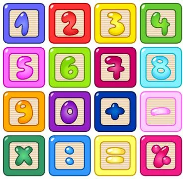 Number blocks Stock Illustration