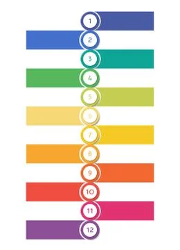 Number bullet points with tapes set, realistic vector illustration isolated. Illustrazione stock
