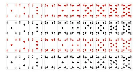 Number Cards Design from Deck of Playing Cards Stock Illustration