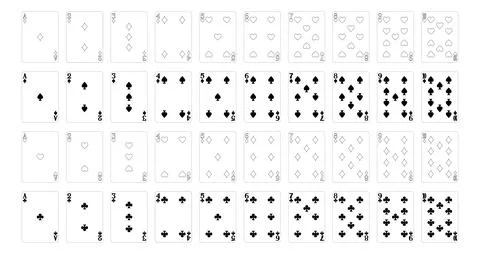 Number Cards Design from Deck of Playing Cards Stock Illustration