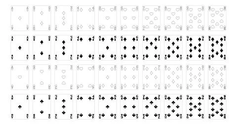 Number Cards Design from Deck of Playing Cards Stock Illustration