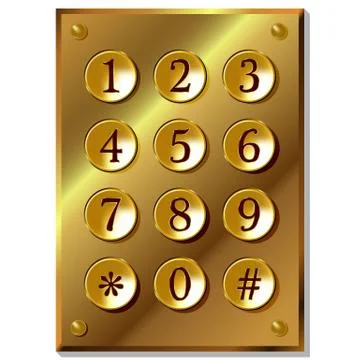 Number code keyboard Illustrazione stock