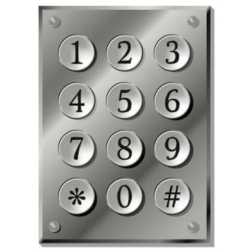 Number code keyboard Stock Illustration