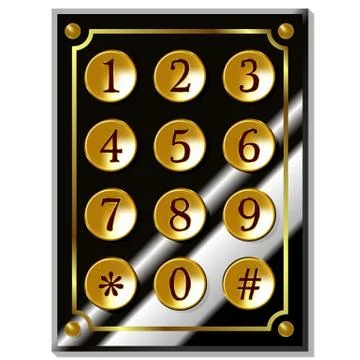 Number code keyboard Illustrazione stock