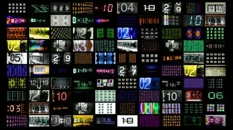 Number collection video wall data multi screen Stock Footage 20527119