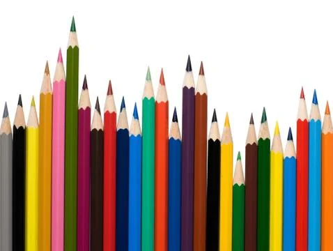 Number of colored pencils Stock Photos
