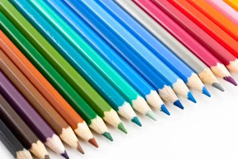 A number of colored pencils Stock Photos