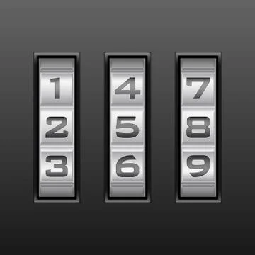 Number combination lock Stock Illustration