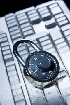 Number Combination lock on the keypad Foto stock