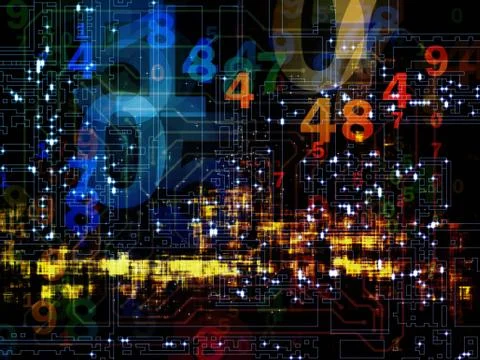 Number Composition Ilustração Stock