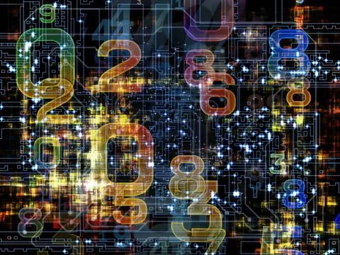 Number Composition Ilustração Stock