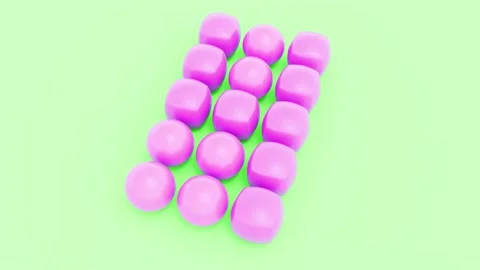 Number count 0 to 9 spheres morph to cubes Stock Footage 289076407