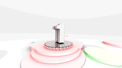 Number Countdown 1 3D Animation Stock Footage 232028862