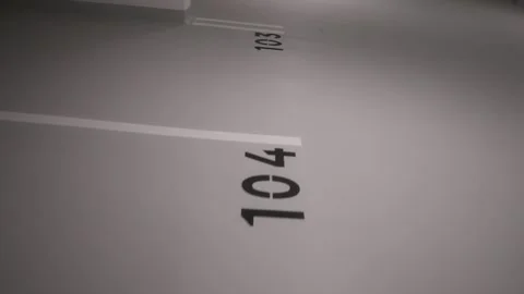 Number Countdown in an Empty Parking Space Stock Footage 254914389