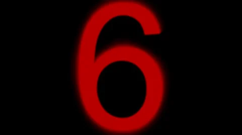 Number Countdown Red on Black with glow Video stock 41690888