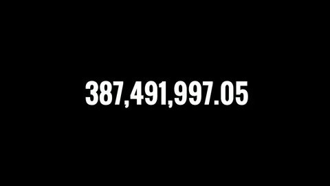 Number Counter 0 to 690M Animation on black  Background,4K Amount and Data G Stock Footage 320143311