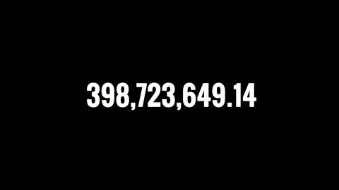 Number Counter 0 to 710M Animation on black  Background,4K Amount and Data G Stock Footage 320143226