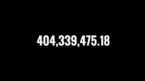 Number Counter 0 to 720M Animation on black  Background,4K Amount and Data G Stock Footage 320143359