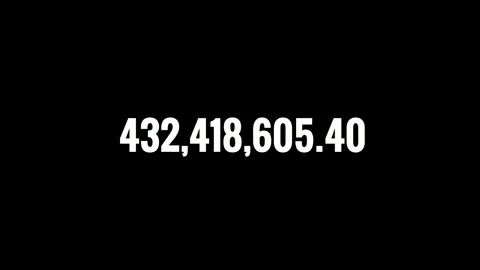 Number Counter 0 to 770M Animation on black  Background,4K Stock Footage 320143517