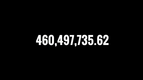 Number Counter 0 to 820M Animation on black  Background,4K Amount and Data G Stock Footage 320143670