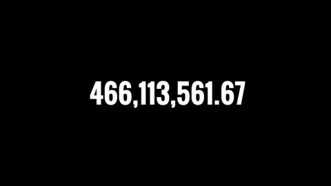 Number Counter 0 to 830M Animation on black  Background,4K Amount and Data G Stock Footage 320157893