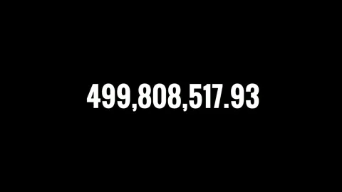 Number Counter 0 to 890M Animation on black  Background,4K Amount and Data G Stock Footage 320143772