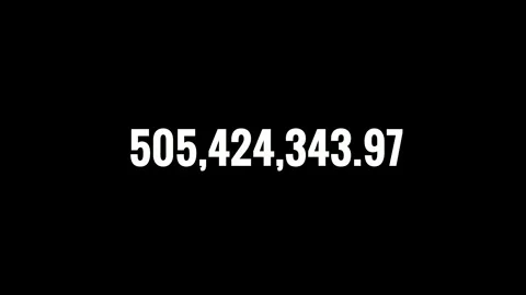 Number Counter 0 to 900M Animation on black  Background,4K Amount and Data G Stock Footage 320143780