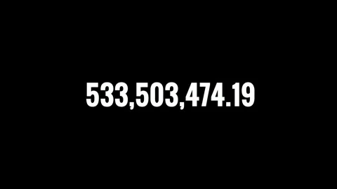 Number Counter 0 to 950M Animation on black  Background,4K Amount and Data G Stock Footage 320143810