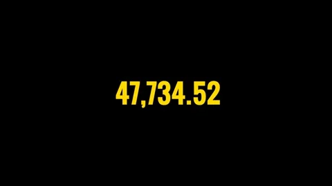 Number Counter Bright Yellow 0 to 85,000 Animation on black Background, 4K M Stock Footage 320143932