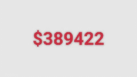 Number counter from zero dollar to one million dollar on a black background Stock Footage 276875218