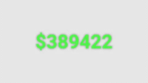 Number counter from zero dollar to one million dollar on a black background Stock Footage 276875453