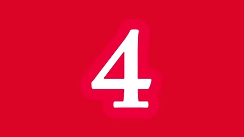 Number Counting Sequence From 0 To 10 Countdown Timer Red Background Animation Stock Footage 346476962