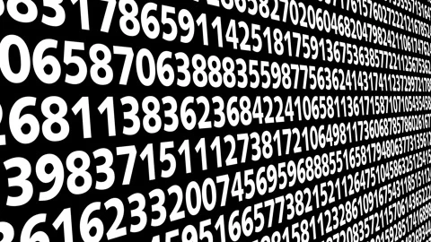Number crunching growing complex numerical data on black background using 動画素材 271196113