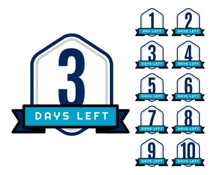 Number of days left countdown timer for sale and promotion イラスト素材