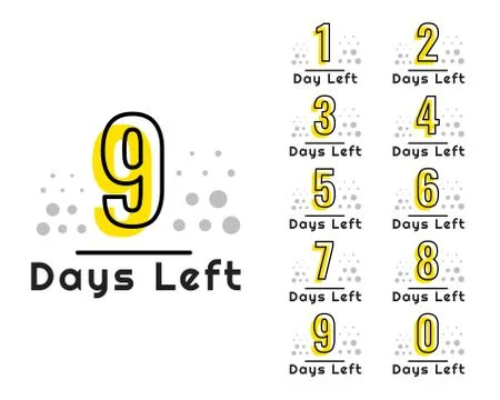 Number of days left countdown timer Illustrazione stock
